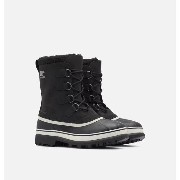 NEW Sorel Waterproof Winter Snow Boots Black Caribou Men's 12 - Picture 1 of 8